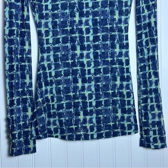 FP Free People Lucky Shirtee Printed Electric Blue XS Bohemian Retro Bottom Down - Picture 8 of 8